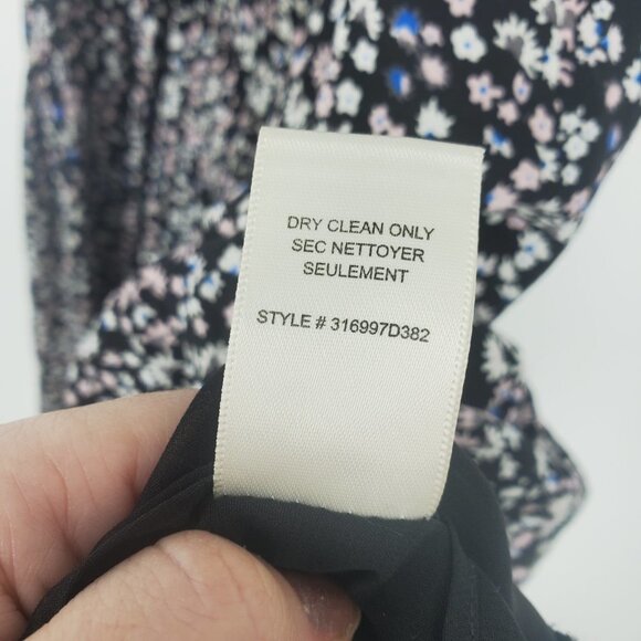 Rebecca Taylor Sleeveless Pop Flower Sleeveless Slip Dress Black Silk Size 6 - Picture 11 of 12